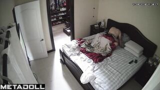 Sweet Russian brunette mom gives her husband a blowjob hidden cam