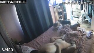 Big ass Turkish brunette mature wife gets fucked on the floor hidden IP camera
