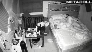Big tits French brunette step-mom fucks with an old man spy cam