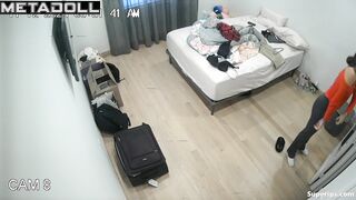 American college girl changes her clothes