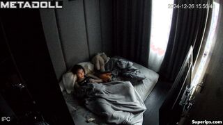 Naughty petite girl masturbates
