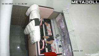 Korean gamer couple groping each other