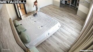 Naughty girl masturbates in a video call
