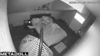 Amazing Canadian new couple fuck on their bed hard real spy cam