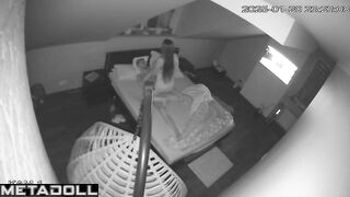 Amazing Canadian new couple fuck on their bed hard real spy cam