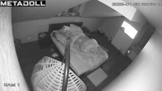 Amazing Canadian new couple fuck on their bed hard real spy cam