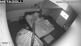 Amazing Canadian new couple fuck on their bed hard real spy cam