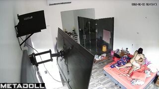 Sweet Romanian brunette wife gets fucked on the couch real spy cam