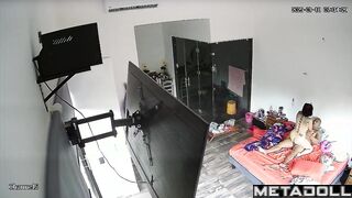 Sweet Romanian brunette wife gets fucked on the couch real spy cam