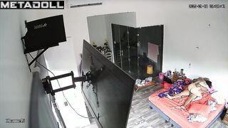 Sweet Romanian brunette wife gets fucked on the couch real spy cam