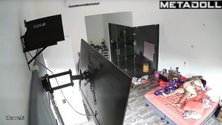 Sweet Romanian brunette wife gets fucked on the couch real spy cam