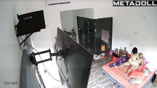 Sweet Romanian brunette wife gets fucked on the couch real spy cam