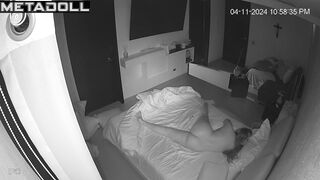 Amazing new couple having sex in their bed spy cam