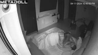 Amazing new couple having sex in their bed spy cam