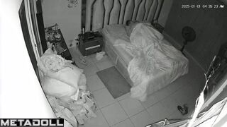 My amazing parents fuck in the bedroom hidden IP camera