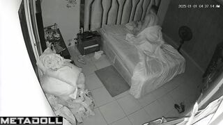 My amazing parents fuck in the bedroom hidden IP camera