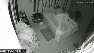 My amazing parents fuck in the bedroom hidden IP camera