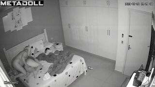 Perverse English brunette MILF gets fucked while watching porn real spy cam