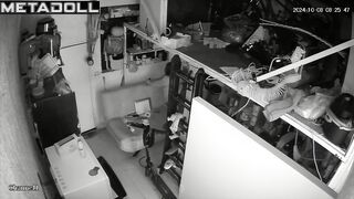 Real Russian newly married couple having sex in their messy room hidden IP camera