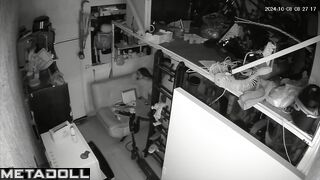 Real Russian newly married couple having sex in their messy room hidden IP camera