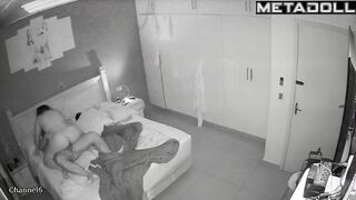 Real Romanian couple having sex in their bed wildly voyeur cam