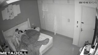 Real Romanian couple having sex in their bed wildly voyeur cam