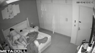 Real Romanian couple having sex in their bed wildly voyeur cam
