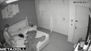 Real Romanian couple having sex in their bed wildly voyeur cam