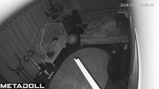 Amazing French new couple having sex hard in their bed hidden IP cam