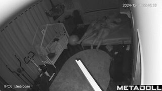 Amazing French new couple having sex hard in their bed hidden IP cam