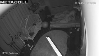 Amazing French new couple having sex hard in their bed hidden IP cam