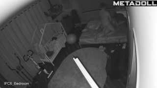 Amazing French new couple having sex hard in their bed hidden IP cam