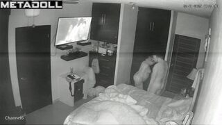 My friend's amazing parents having sex wildly in their bed hidden cam
