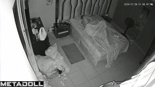 My girlfriend's parents having sex until they fall asleep hidden IP cam