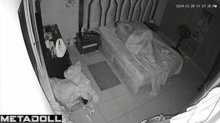 My girlfriend's parents having sex until they fall asleep hidden IP cam