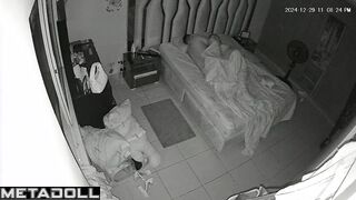 My girlfriend's parents having sex until they fall asleep hidden IP cam