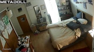 Chubby busty Swedish MILF is masturbating alone in her bed with a dildo