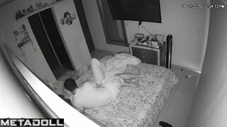 My friend's amazing parents having sex wildly in their bed hidden camera