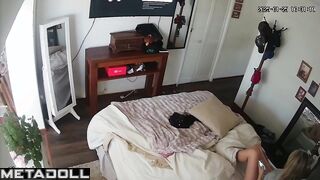 Big tits Dutch blonde exotic dancer changes her wet and dirty panties at home