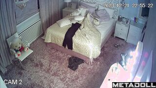 British girl dances naked in her room