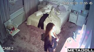 British girl dances naked in her room