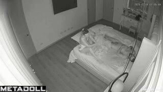 Married Latina woman fucks in pajamas