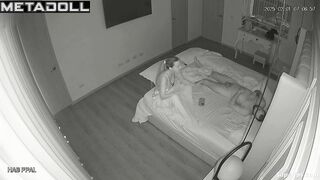 Married Latina woman fucks in pajamas