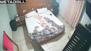 Latina mom rubs her pussy
