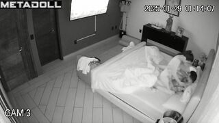 Norwegian newly married couple fuck in their bed wildly hidden IP camera