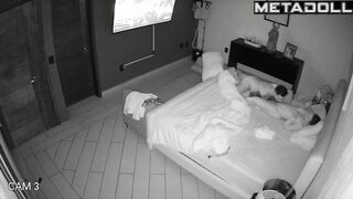 Norwegian newly married couple fuck in their bed wildly hidden IP camera