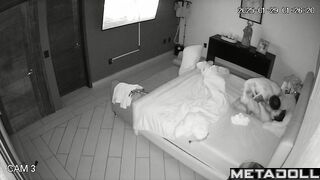 Norwegian newly married couple fuck in their bed wildly hidden IP camera