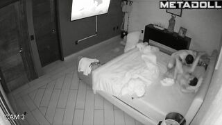Norwegian newly married couple fuck in their bed wildly hidden IP camera