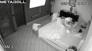 Norwegian newly married couple fuck in their bed wildly hidden IP camera