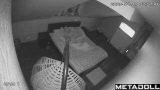 Single brunette mother rubs her pussy while watching porn real spy cam